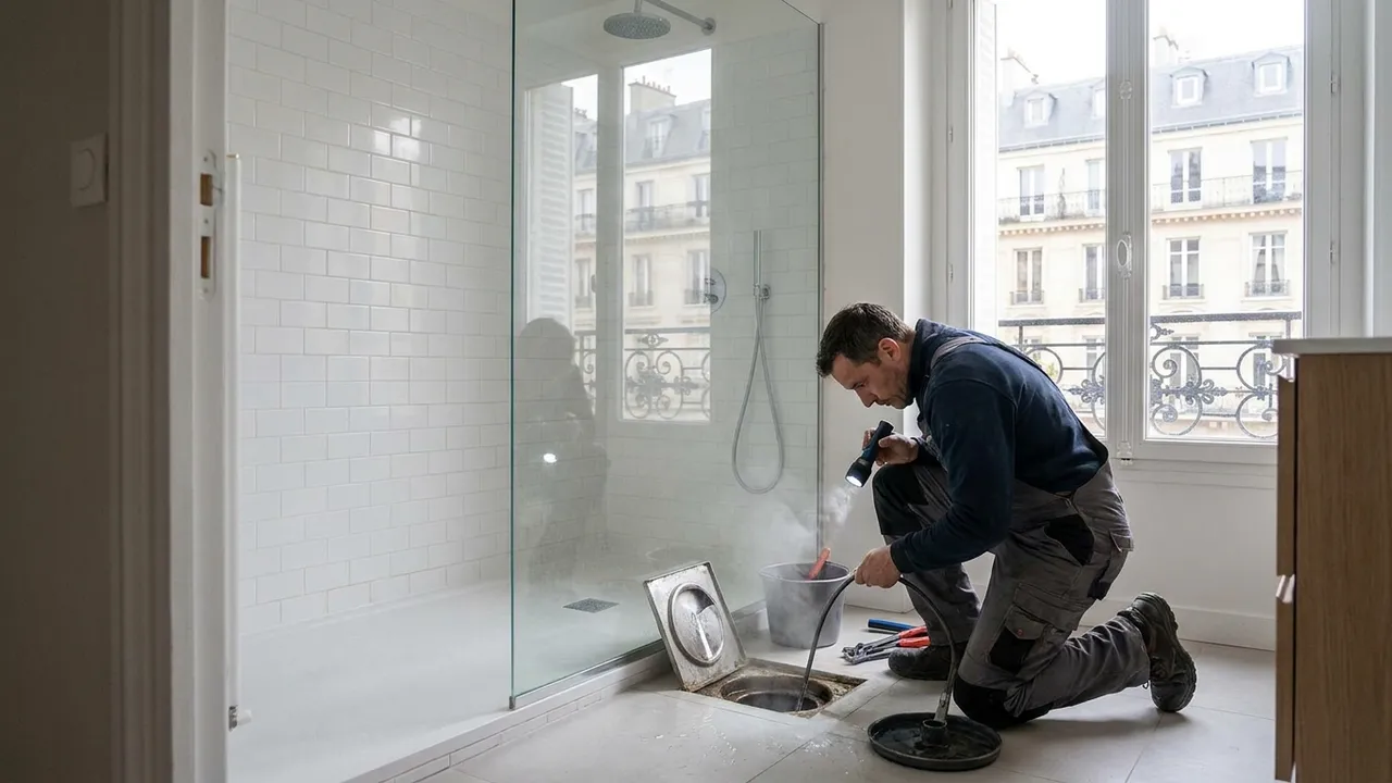 Contrôle du siphon d'un lavabo pour éliminer les odeurs de canalisation à Garches